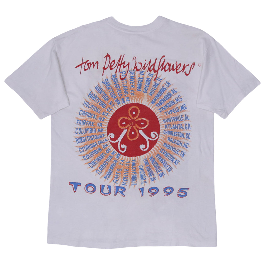Vintage Tom Petty Wildflowers 1995 World Tour Single Stitch White T-Shirt XL | Migration_T-Shirts - Side View | Fashion Rerun