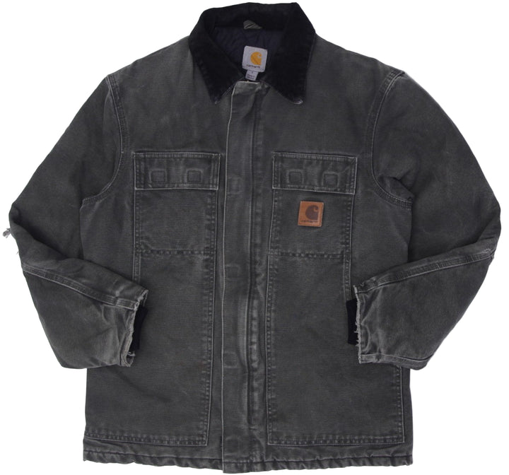 Mens Carhartt Arctic Jacket C26 MOS Mens Green Duck Canvas Quilt Lined Chore Coat