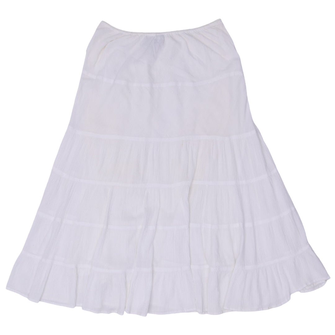 Y2K Ladies Jana Belted White Maxi Skirt Size Medium