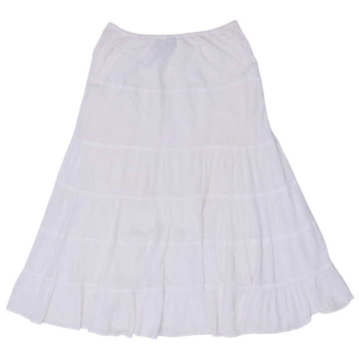 Y2K Ladies Jana Belted White Maxi Skirt Size Medium