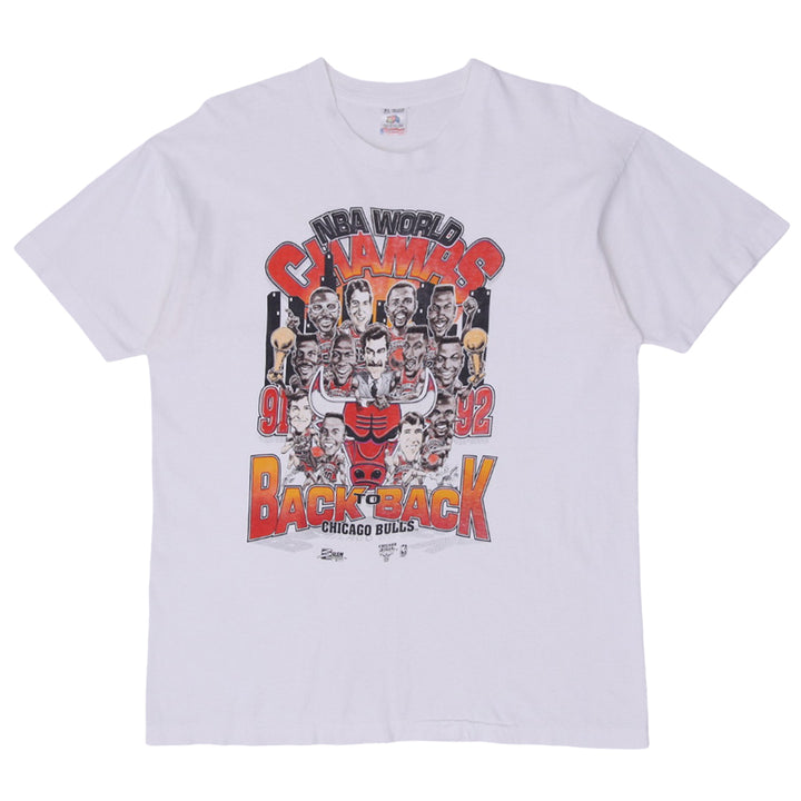 Vintage 1991/92 Chicago Bulls "Back to Back" NBA World Champions Caricature T-Shirt XL | Migration_T-Shirts | Fashion Rerun