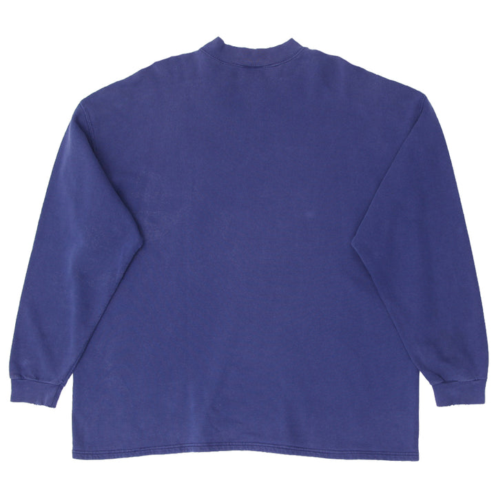 Vintage Nike Swoosh Logo Navy Crewneck Sweatshirt Made In USA XL | Migration_Sweatshirt - Side View | Fashion Rerun