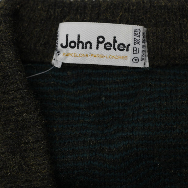 Vintage Mens John Peter Cardigan Geometric Knitwear