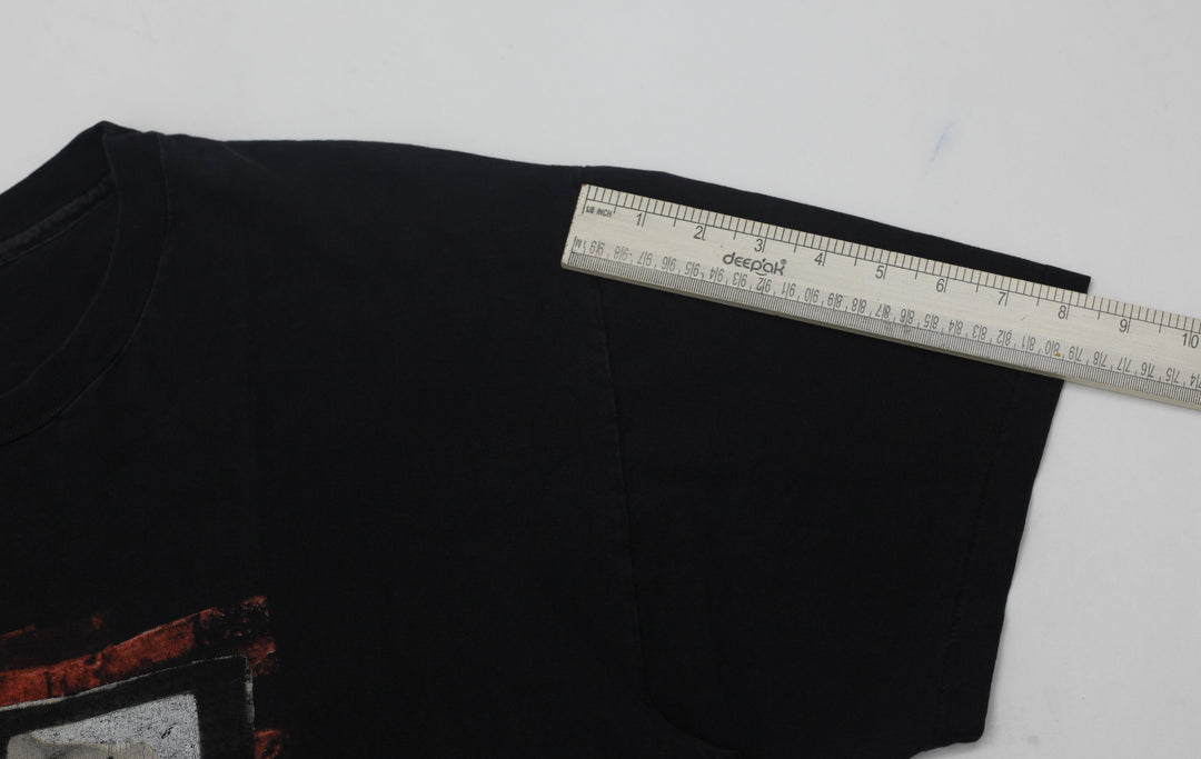 Vintage Mens Hanes Pearl Jam T-Shirt Black Graphic 90s Band Tour