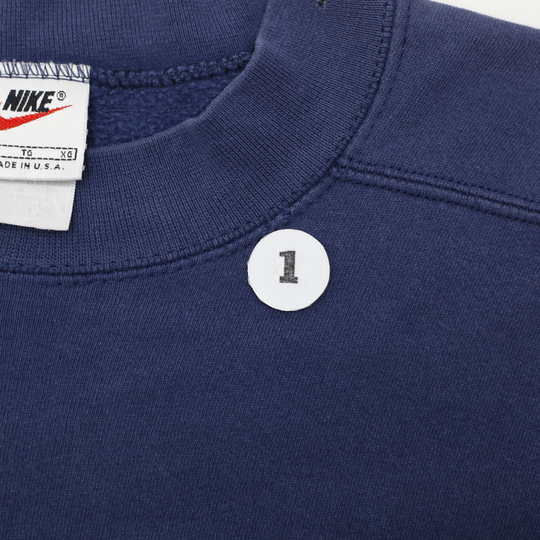 Vintage Nike Swoosh Logo Navy Crewneck Sweatshirt Made In USA XL | Migration_Sweatshirt - View 6 | Fashion Rerun