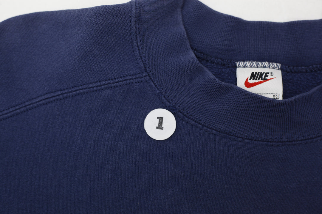 Vintage Nike Swoosh Logo Navy Crewneck Sweatshirt Made In USA XL | Migration_Sweatshirt - View 7 | Fashion Rerun