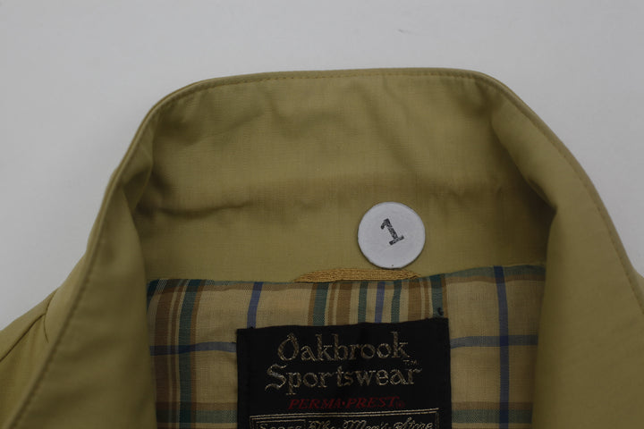 Vintage Mens Oakbrook Sportswear Beige Jacket Full Zip Plaid Lining | Migration_Jacket - Alternate View | Fashion Rerun