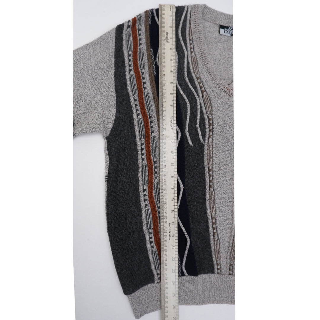 Vintage Mode Monte Carlo Knitted 3D Style V-Neck Sweater