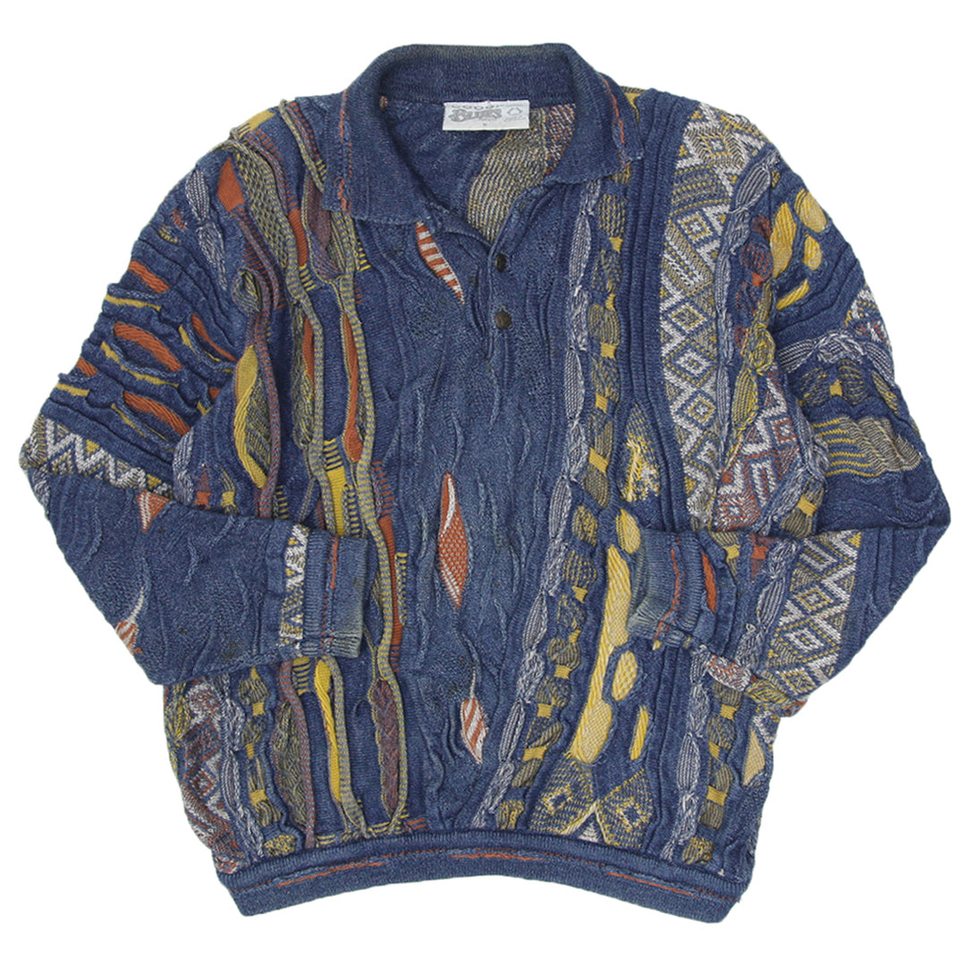 Vintage Coogi Blues Knitted Collared Sweater