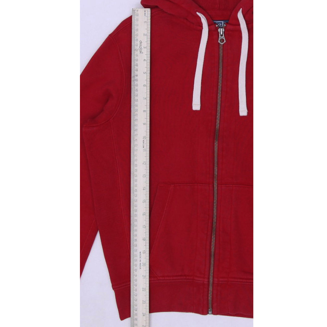 Vintage Polo By Ralph Lauren Red Waffle Knit Thermal Full Zip Hoodie