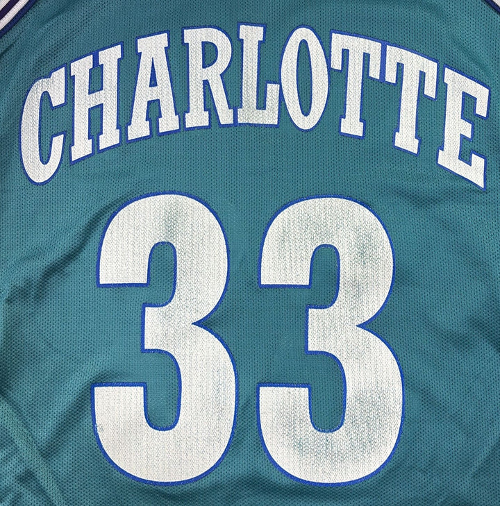 Vintage 90s Champion Charlotte Hornets Mourning #33 NBA Teal Basketball Jersey | Migration_Jerseys - Alternat | Fashion Rerun