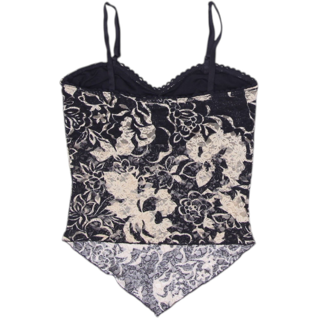 Y2K Ladies Floral Lace Strappy top Size S
