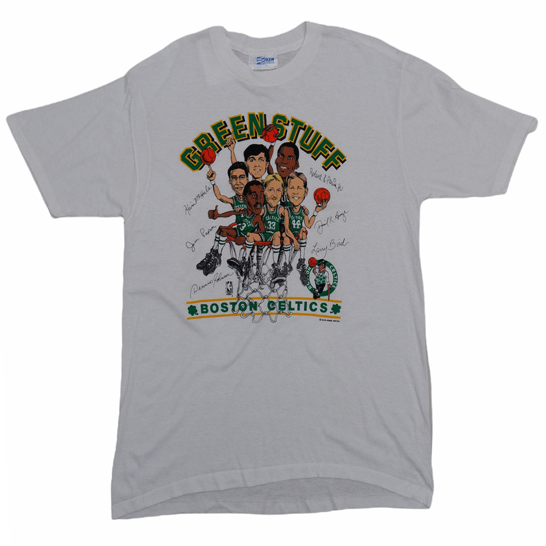 Vintage Boston Celtics Green Stuff Caricature Single Stitch T-Shirt