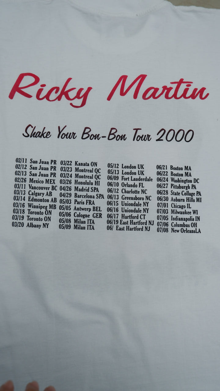 Vintage Sogo Ricky Martin Shake Your Bon-Bon Tour 2000 T-Shirt