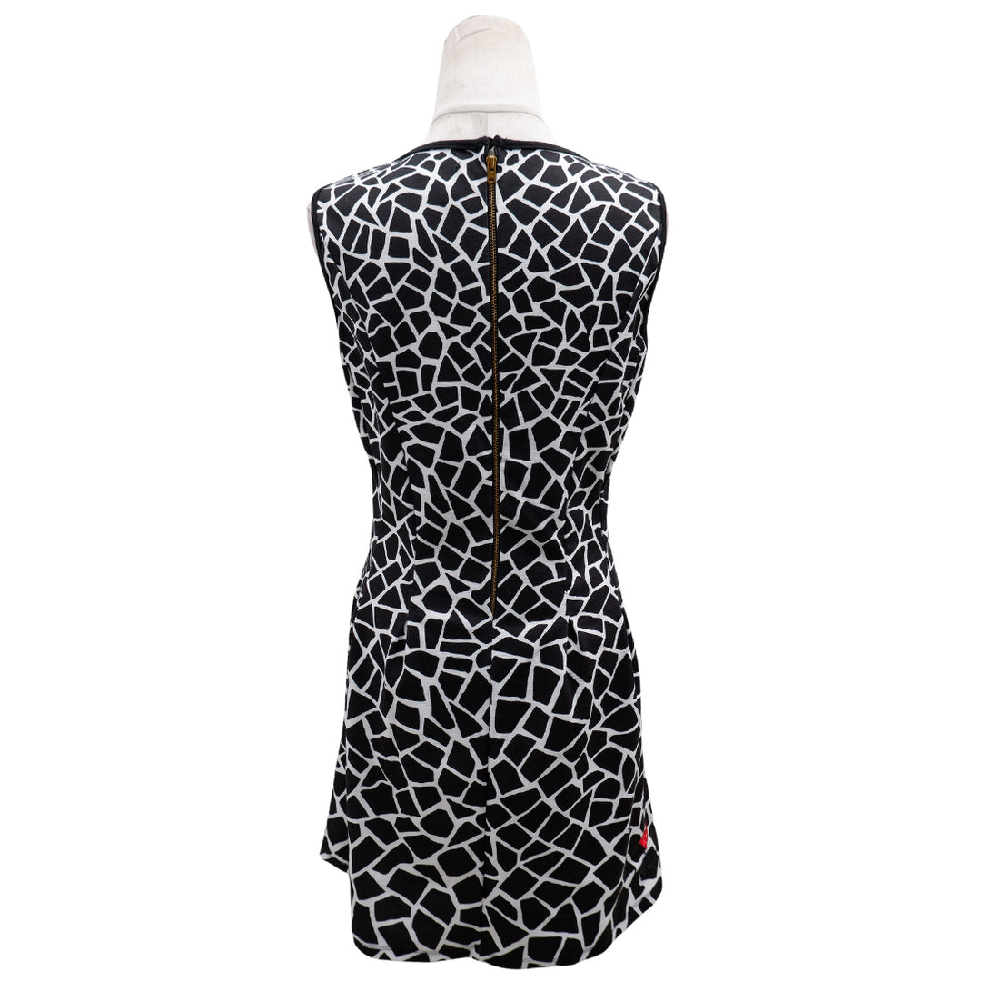Ladies Black Giraffe Print Sleeveless Dress