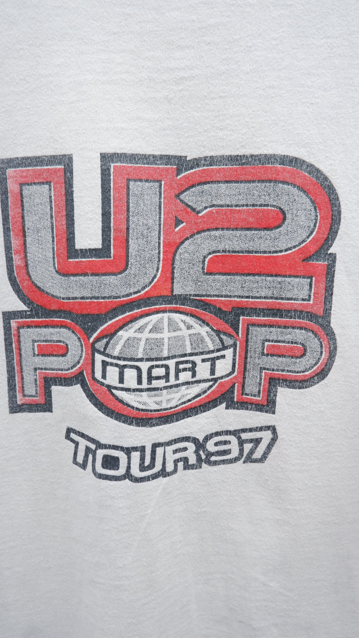 Vintage Fruit of the Loom U2 Pop Mart Tour 97 Band T-Shirt Single Stitch