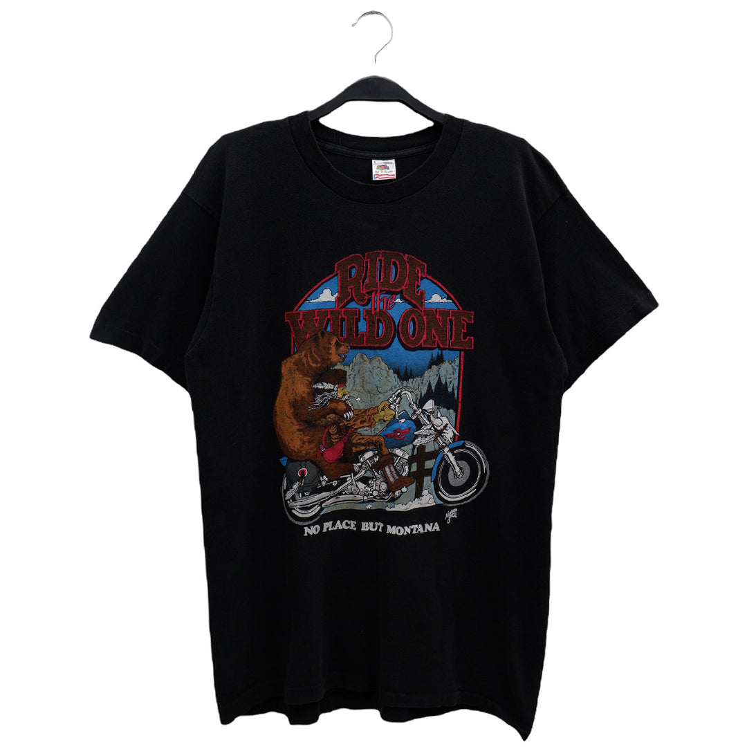 Ride the Wild One Harley Davidson Missoula, Mt Vintage Fruit of the Loom T-Shirt, Made in USA, Single Stitch
