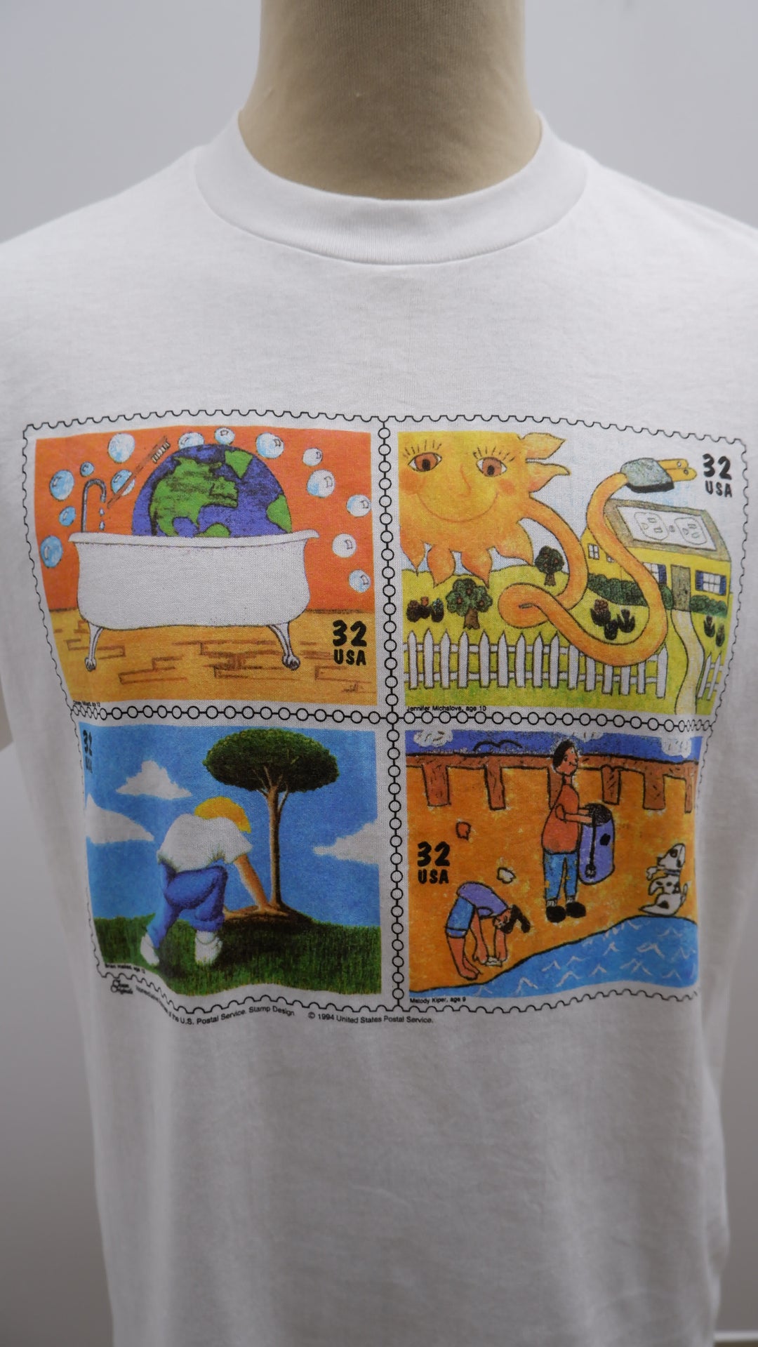 Vintage Fruit of the Loom 1994 United States Postal Service Stamp Single Stitch T-Shirt Made In USA