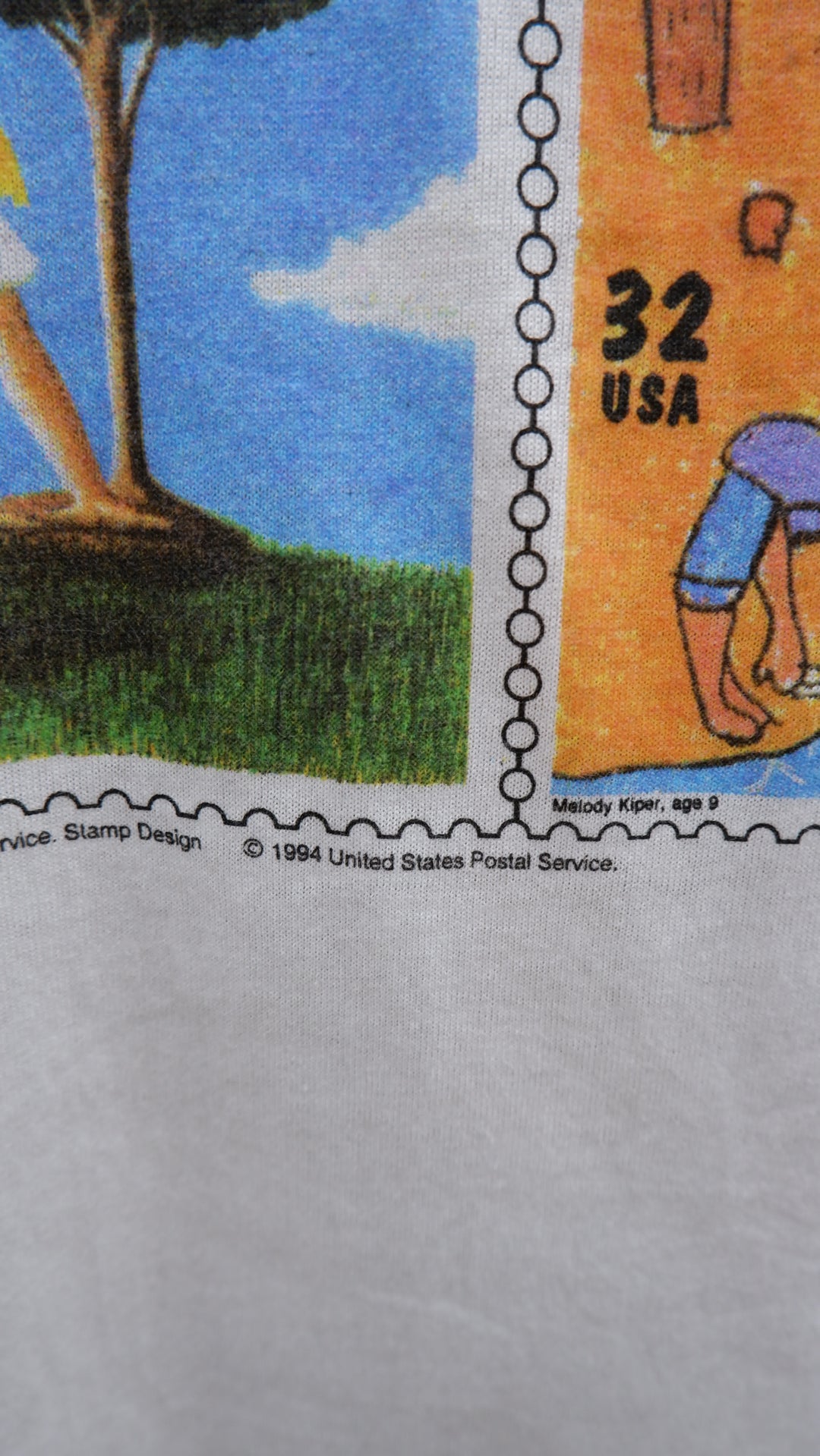 Vintage Fruit of the Loom 1994 United States Postal Service Stamp Single Stitch T-Shirt Made In USA
