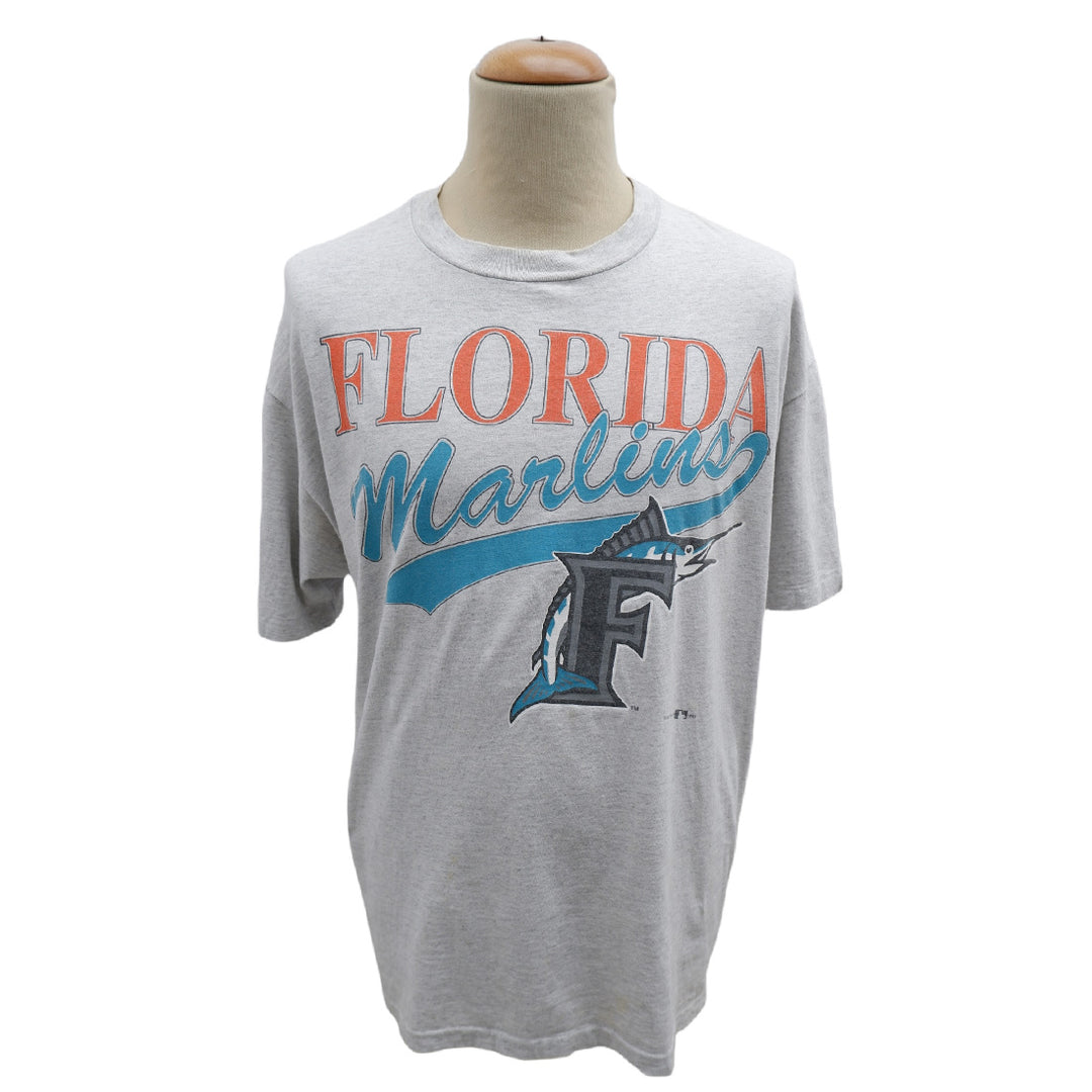 Vintage 1993 Florida Marlins Single Stitch T-Shirt Made In USA Hanes Tag