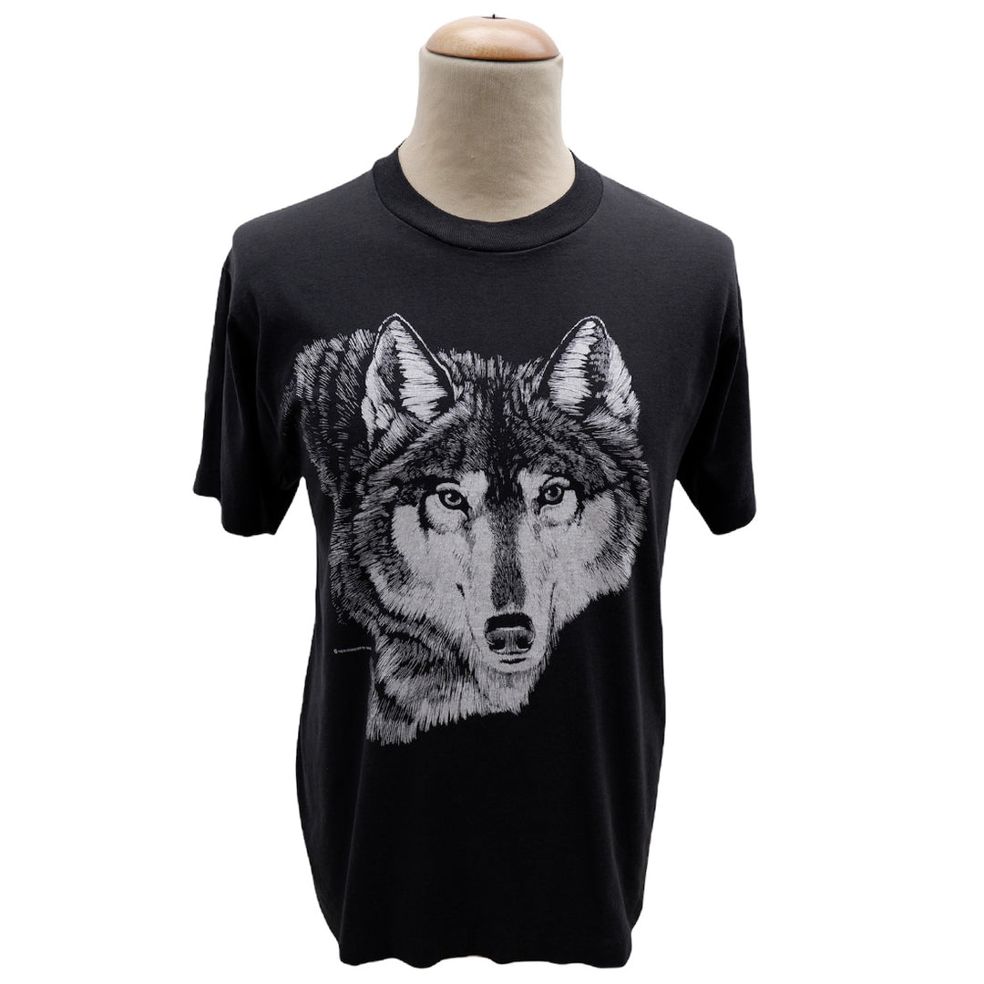 Vintage 1992 New Concepts Wolf Print Single Stitch T-Shirt Made in USA