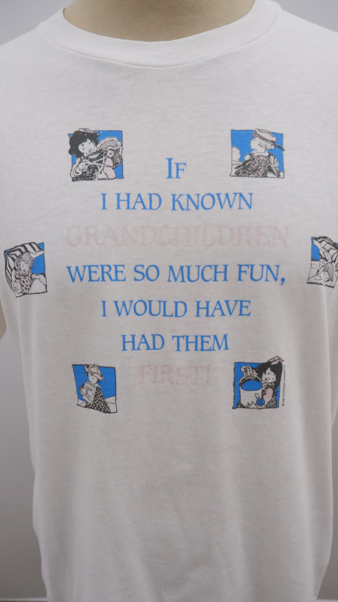 Vintage1990 Rivertown Grandchildren Funny Quotes T-Shirt Single Stitch Made In USA
