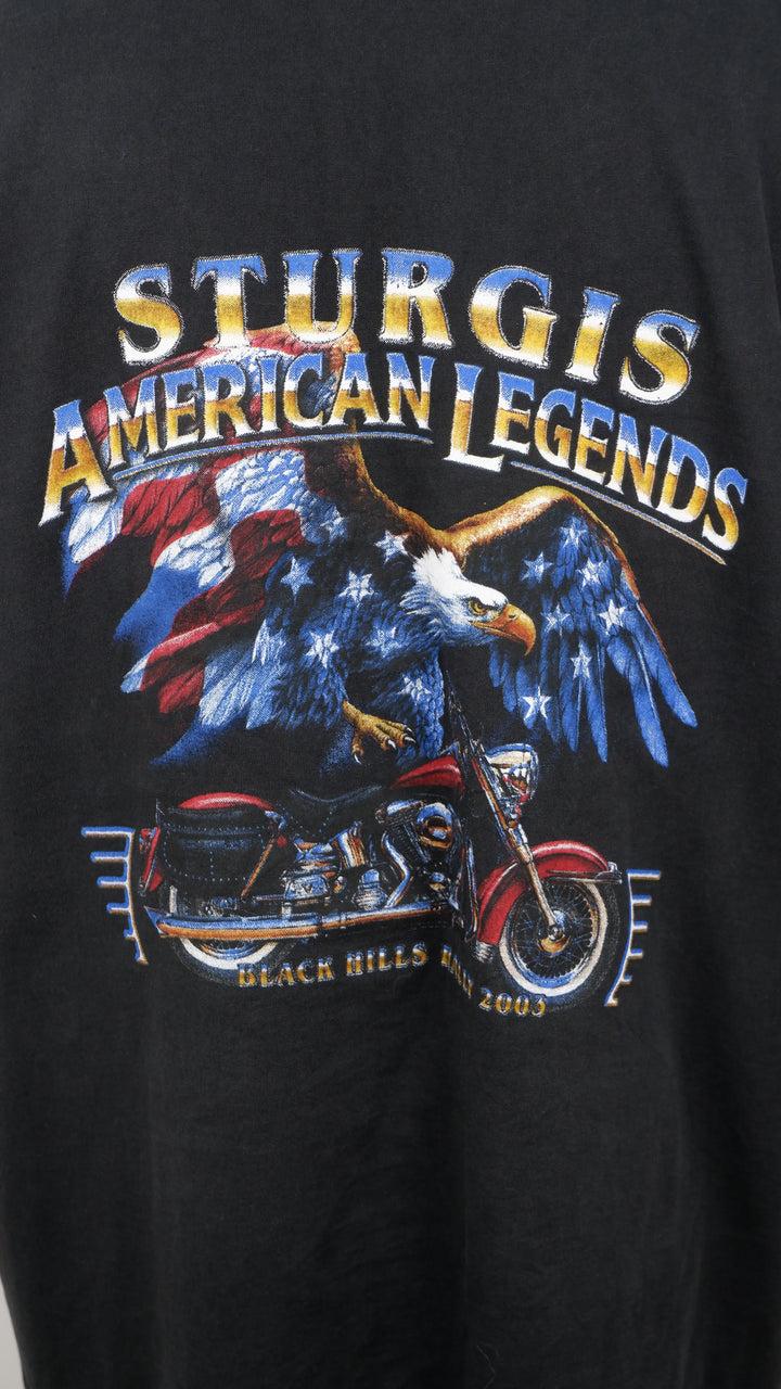 Vintage 2003 Sturgis Black Hills Rally Single Stitch T-Shirt Made In USA Hanes Tag
