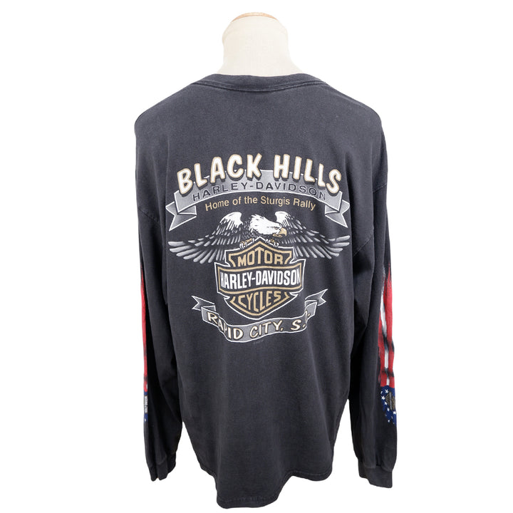 Vintage 2002 Harley Davidson Sturgis Black Hills Rally Long Sleeve T-Shirt Made In USA