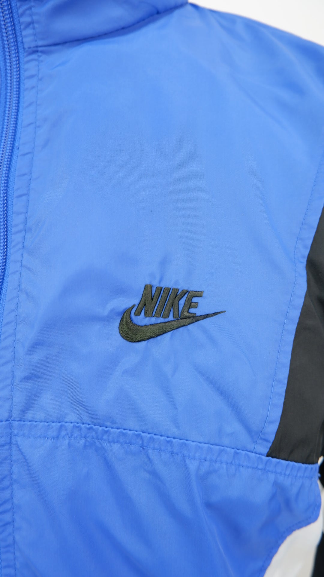 Vintage 90's Nike Spell Out Full Zip Hidden Hood Windbreaker Jacket