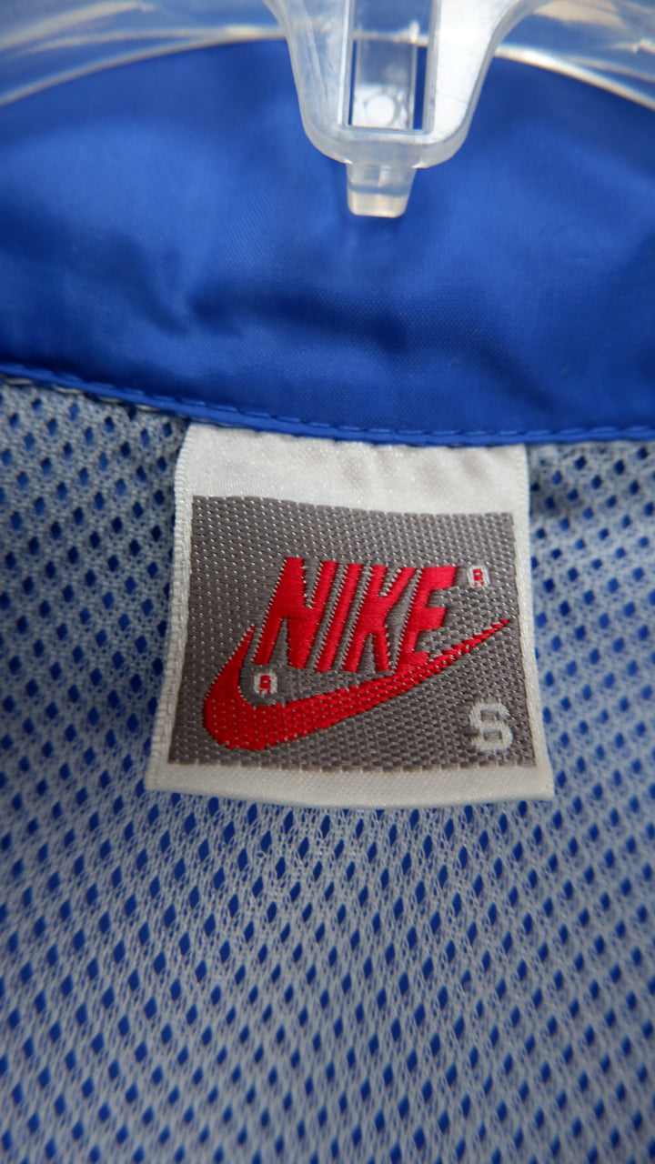 Vintage 90's Nike Spell Out Full Zip Hidden Hood Windbreaker Jacket