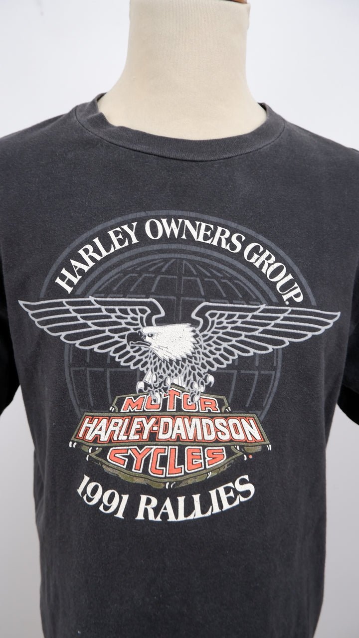 Vintage 1991 Harley Davidson Owners Group Rallies Single Stitch T-Shirt