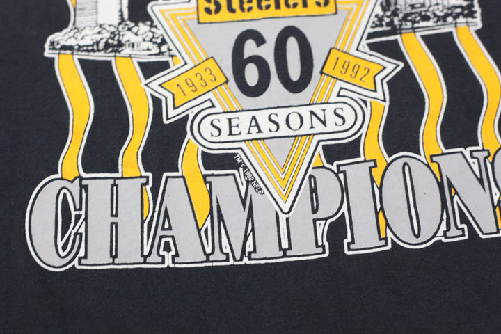 1992 Vintage Pittsburgh Steelers Champions T-Shirt S.Stitch Made In USA XL