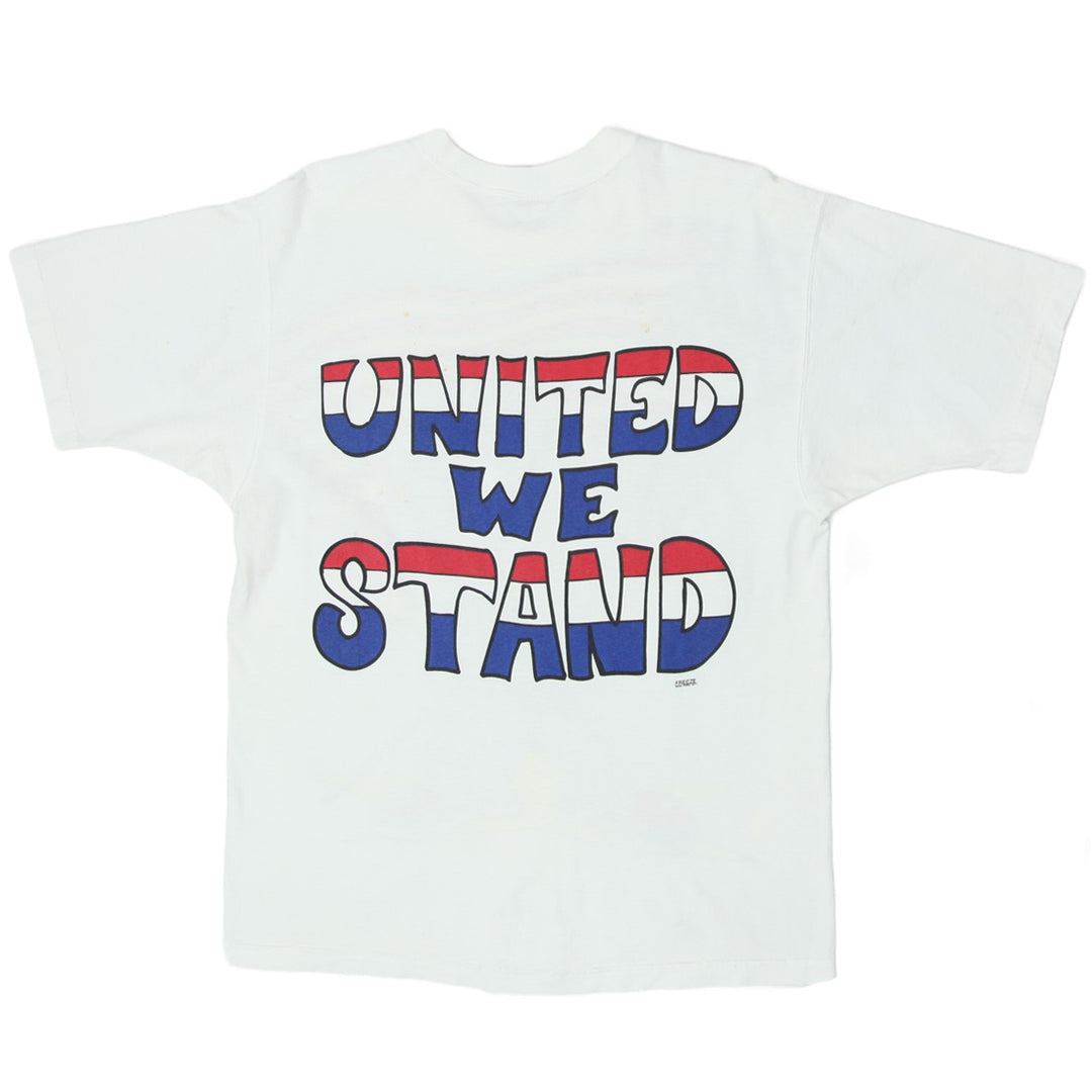 1995 Vintage Tazmanian Devil USA Flag T-Shirt Made in USA White L