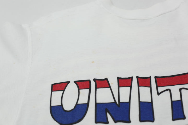 1995 Vintage Tazmanian Devil USA Flag T-Shirt Made in USA White L