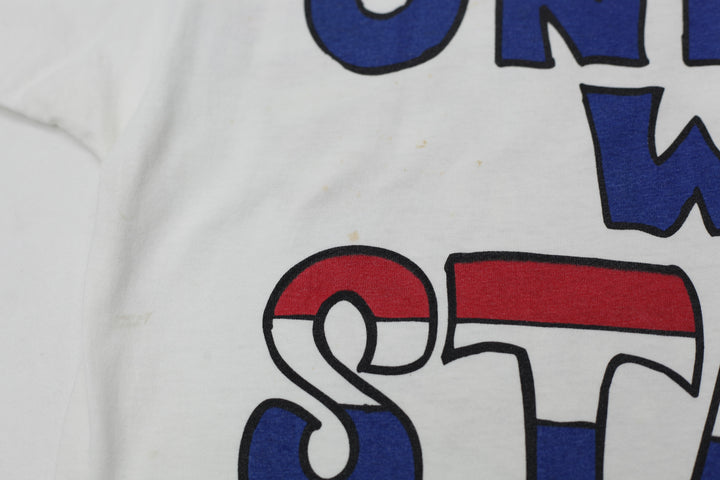 1995 Vintage Tazmanian Devil USA Flag T-Shirt Made in USA White L