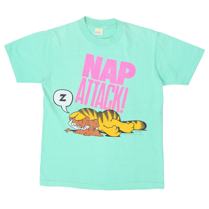 Vintage Garfield Nap Attack T-Shirt Single Stitch Sun Tag S