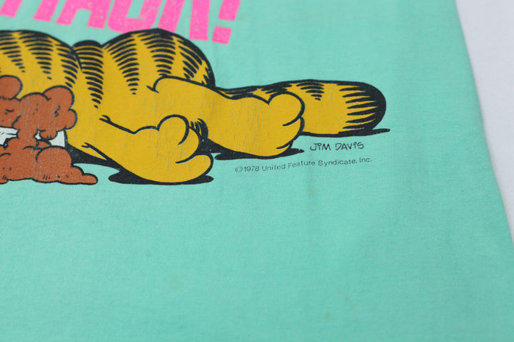 Vintage Garfield Nap Attack T-Shirt Single Stitch Sun Tag S