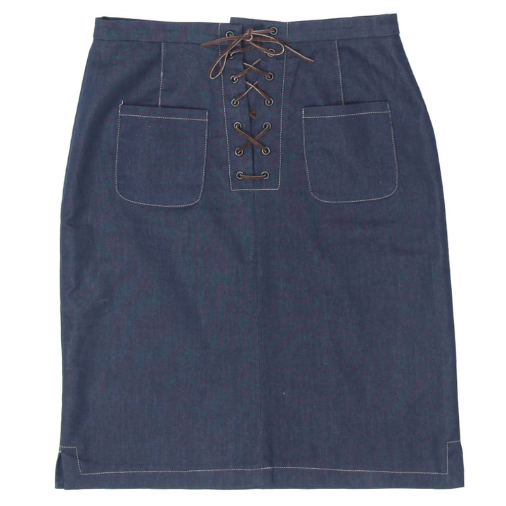 Y2K Denim Lace Up Mini Skirt