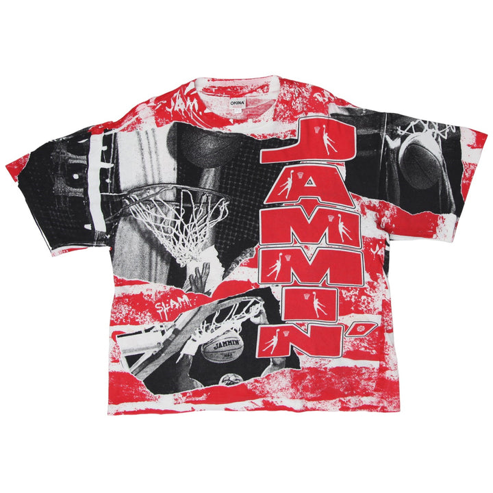 Vintage Okina Slam Jammin' Basketball AOP T-Shirt Single Stitch L