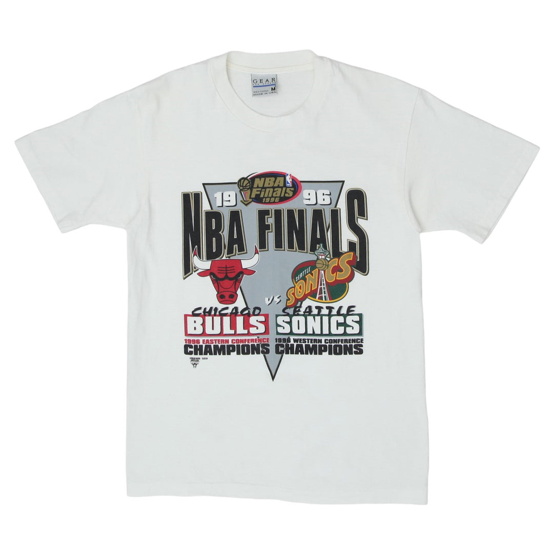 1996 Vintage Bulls Vs. Sonics NBA Finals T-Shirt S.Stitch Made In USA M - Migration_T-Shirts - B2G1, Category_Default Category/VINTAGE, Category_Default Category/VINTAGE/MEN