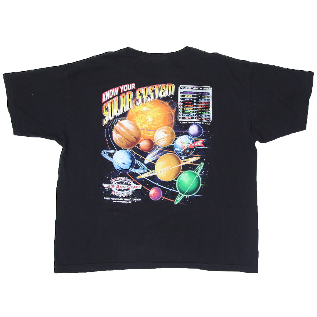 Vintage National Air And Space Museum Solar System T-Shirt Black Bayside 2XL