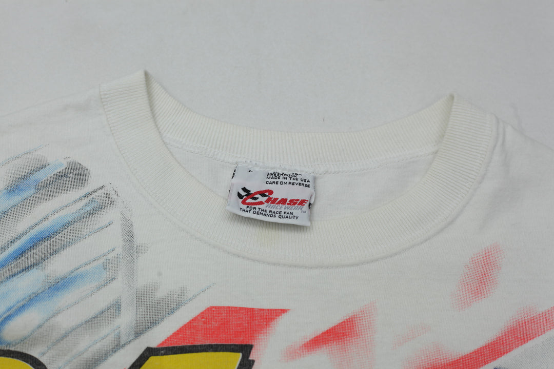 1997 Vintage Jeff Gordon Nascar AOP Racing T-Shirt Made in USA White L - Migration_T-Shirts - B2G1, Category_Default Category/VINTAGE, Category_Default Category/VINTAGE/MEN - back view