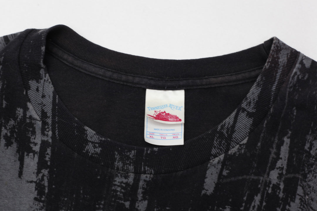 Vintage Statue Of Liberty AOP T-Shirt Black Tennessee River XL