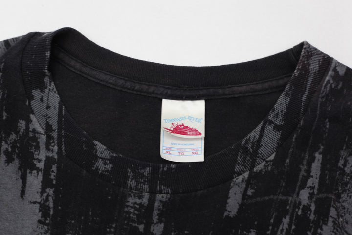 Vintage Statue Of Liberty AOP T-Shirt Black Tennessee River XL