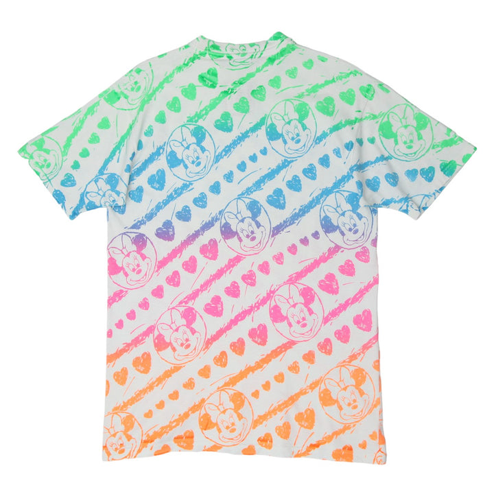 Vintage Mickey Mouse AOP T-Shirt S.Stitch Made in USA Disney L