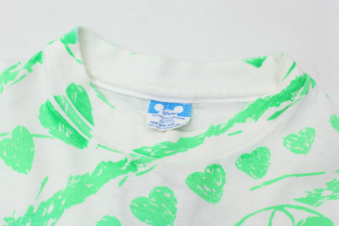 Vintage Mickey Mouse AOP T-Shirt S.Stitch Made in USA Disney L