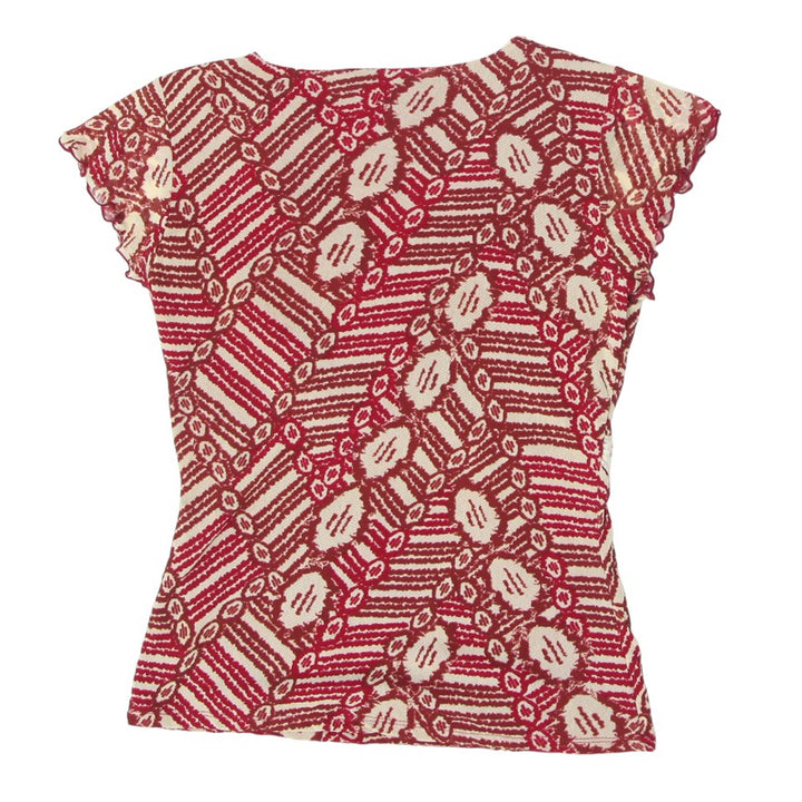 Y2K Overlap Neck Printed Top