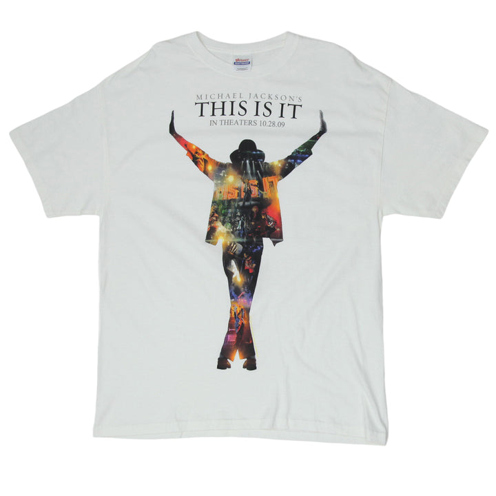 2009 Vintage Michael Jackson's This Is It  Concert T-Shirt White Hanes XL