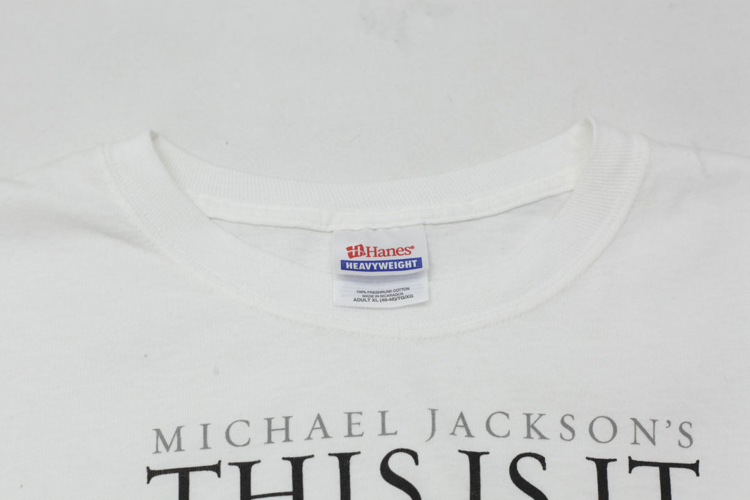 2009 Vintage Michael Jackson's This Is It  Concert T-Shirt White Hanes XL