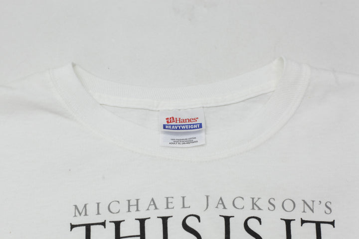 2009 Vintage Michael Jackson's This Is It  Concert T-Shirt White Hanes XL